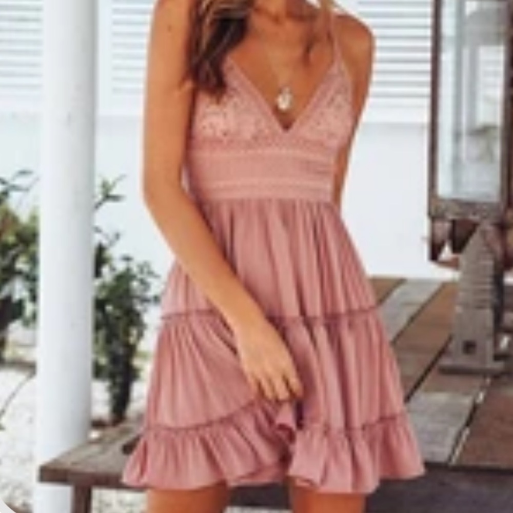 sexy lace sling stitching dress